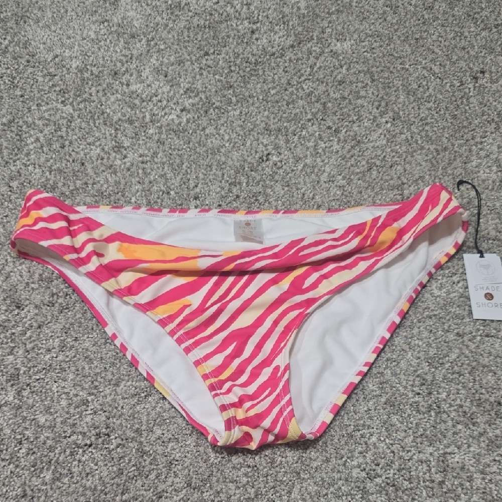 Shade & Shore Pink and Yellow Women's Swim Bottom Nwt Xl